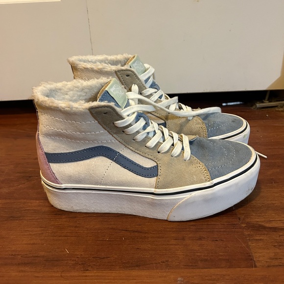 Size 8.5 Multicolored High Top Vans - Picture 1 of 5